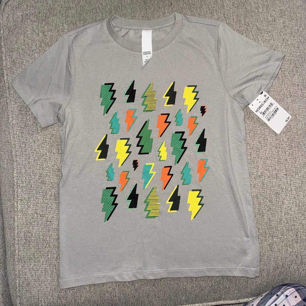 Harper Canyon Gray Tee with Vibrant Bolt